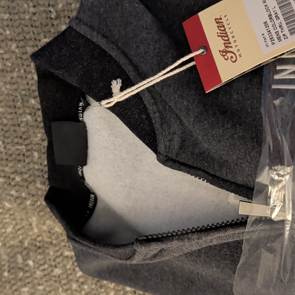 Indian Motorcycle Terrain Men's Gray Zip-Up Sweater/Sweatshirt - Picture 3 of 3